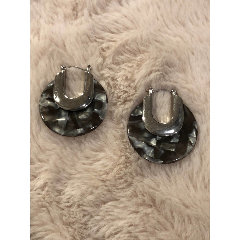 Silver Multi Color Earring